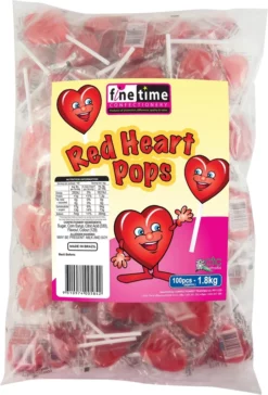 Finetime Red Heart Pops 100 Pack