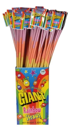 Giant Rainbow Straws 140 Pack