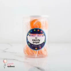 Orange Mini Swirl Lollipops 24 Pack (288g)
