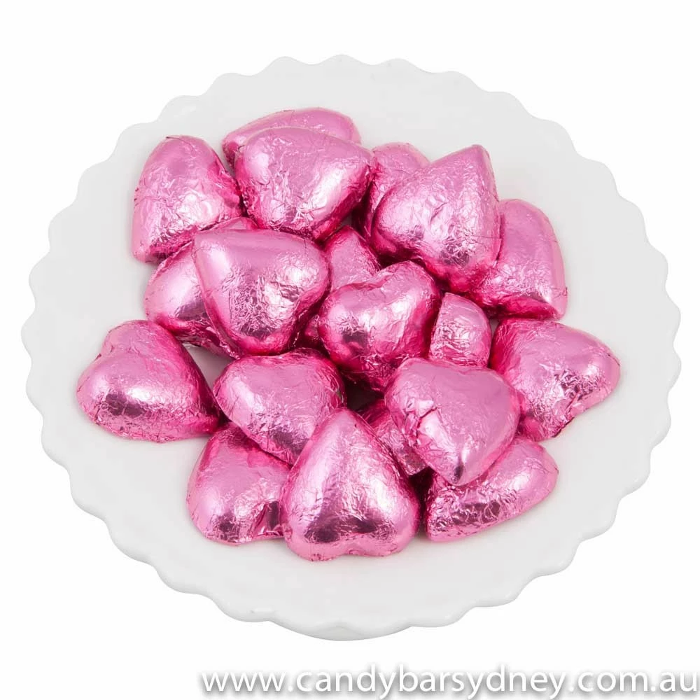 Pink Belgian Chocolate Hearts 500g - 5kg 2 Pink Belgian Chocolate Hearts 500g - 5kg - Image 2