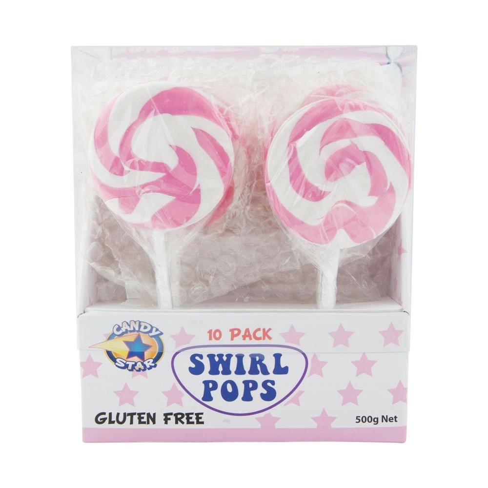 Pink Swirl Lollipops 50g - 10 Pack 2 Pink Swirl Lollipops 50g - 10 Pack - Image 2