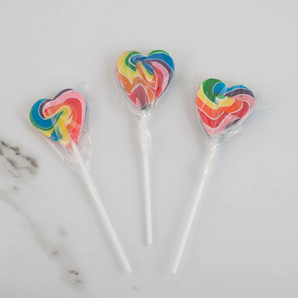 Rainbow Mini Swirl Heart Lollipops 24 Pack 1 Rainbow Mini Swirl Heart Lollipops 24 Pack