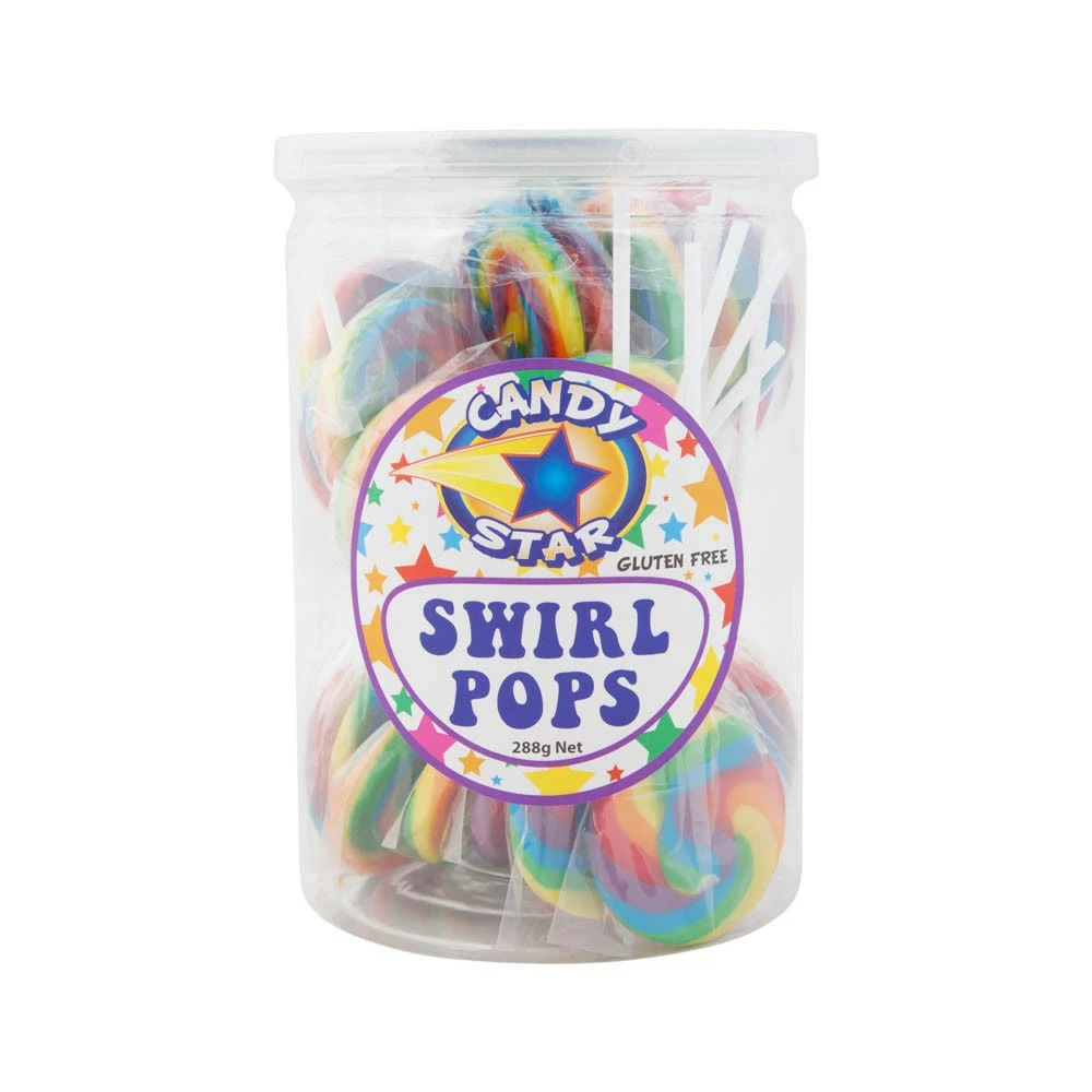Rainbow Mini Swirl Lollipops 24 Pack (288g) 1 Rainbow Mini Swirl Lollipops 24 Pack (288g)