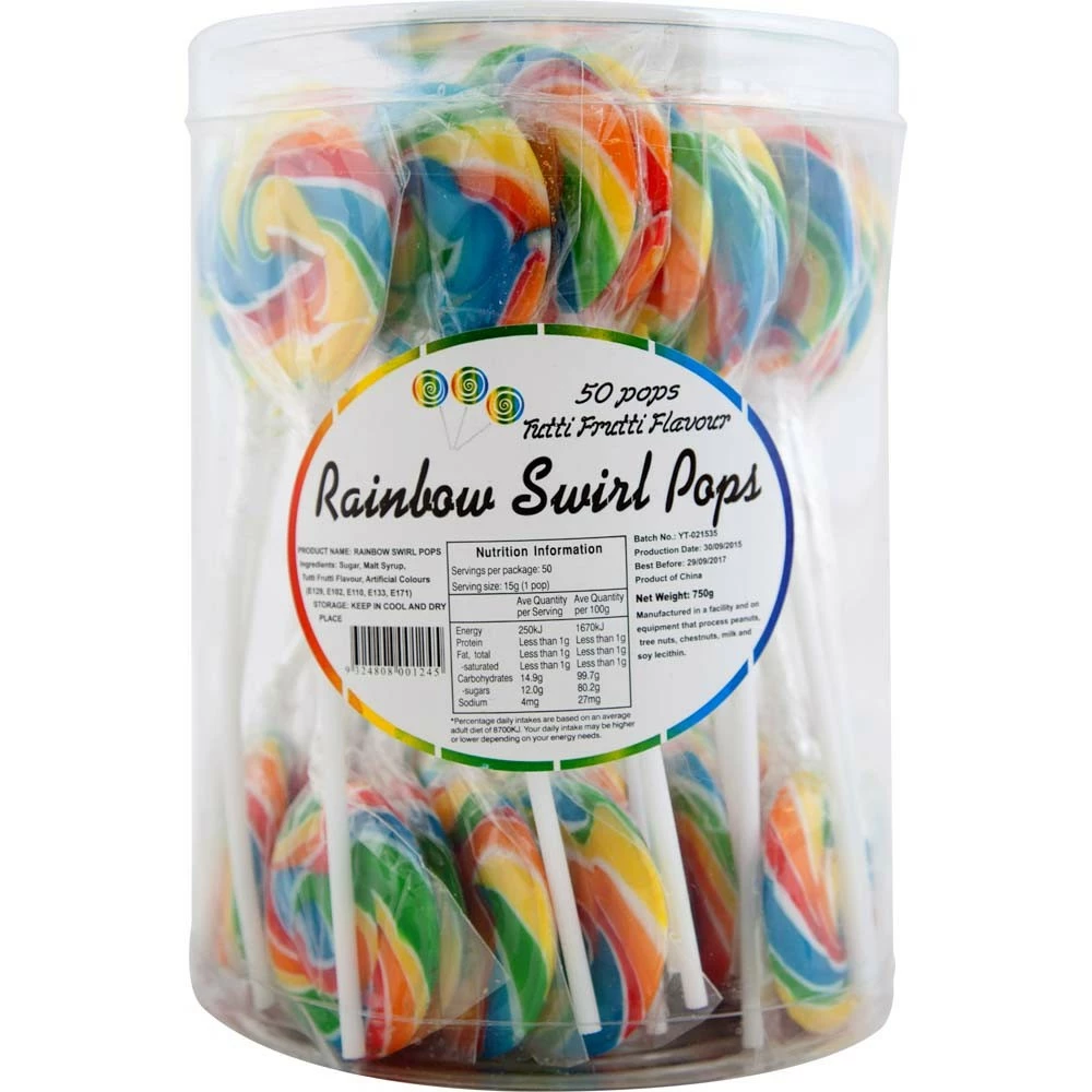 Rainbow Mini Swirl Lollipops 50 Pack 1 Rainbow Mini Swirl Lollipops 50 Pack