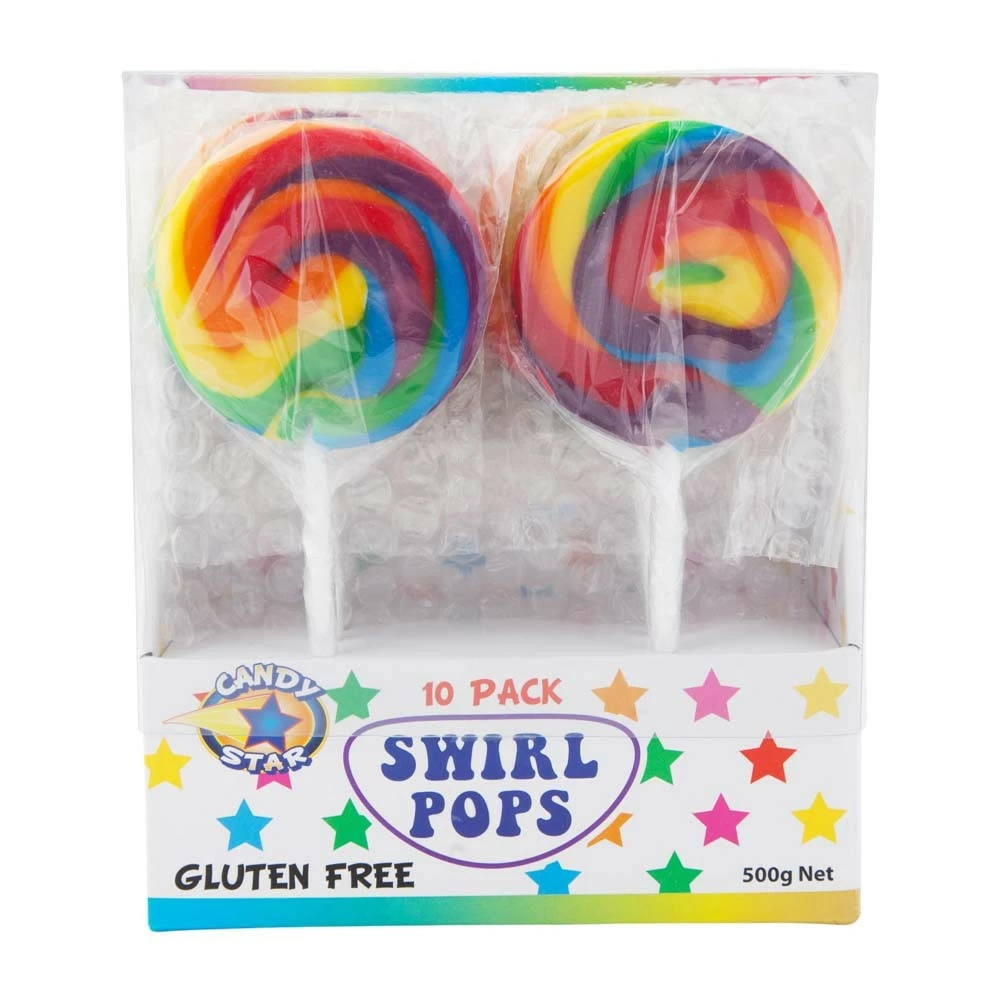 Rainbow Swirl Lollipops 50g - 10 Pack 2 Rainbow Swirl Lollipops 50g - 10 Pack - Image 2