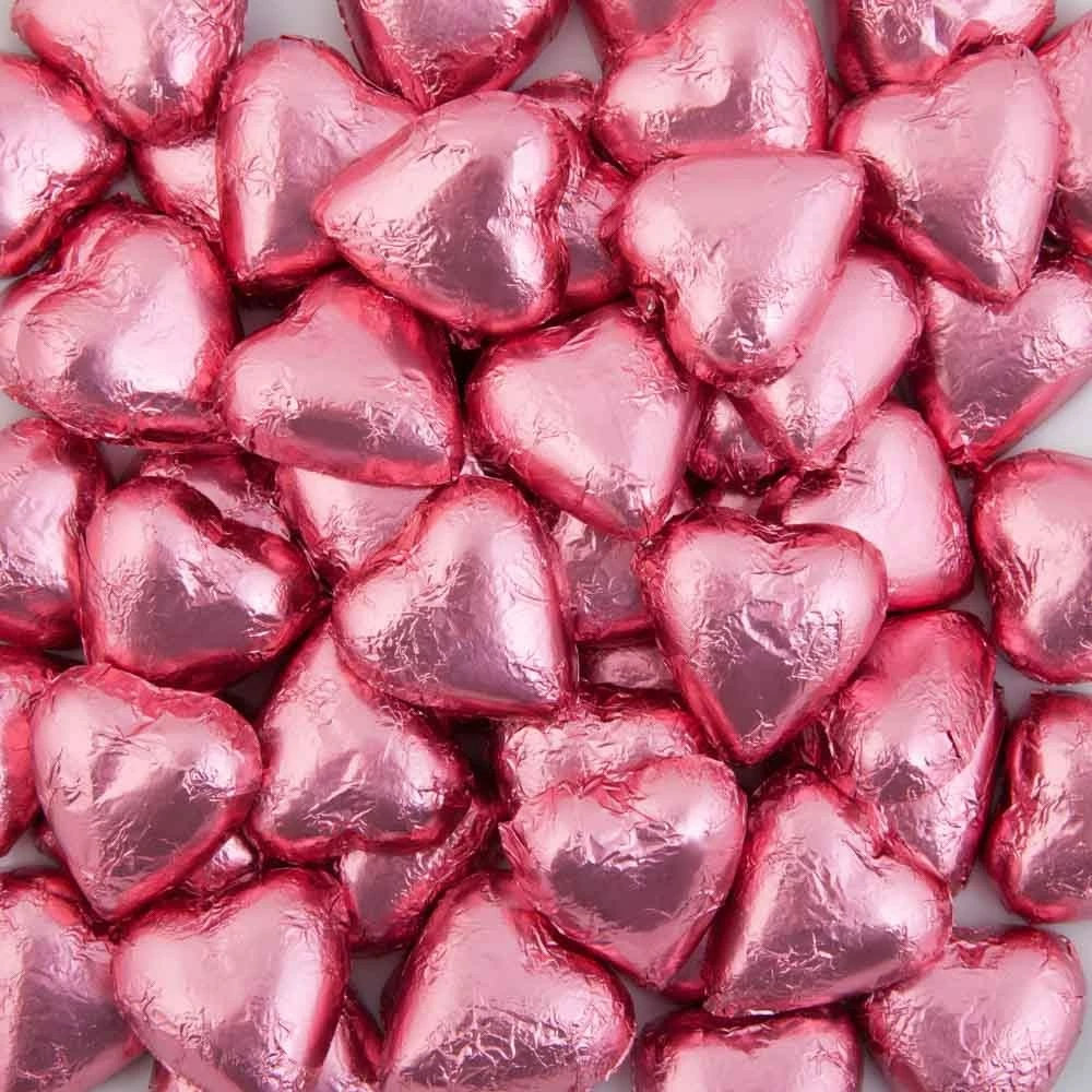 Rose Pink Belgian Chocolate Hearts 500g - 5kg 2 Rose Pink Belgian Chocolate Hearts 500g - 5kg - Image 2