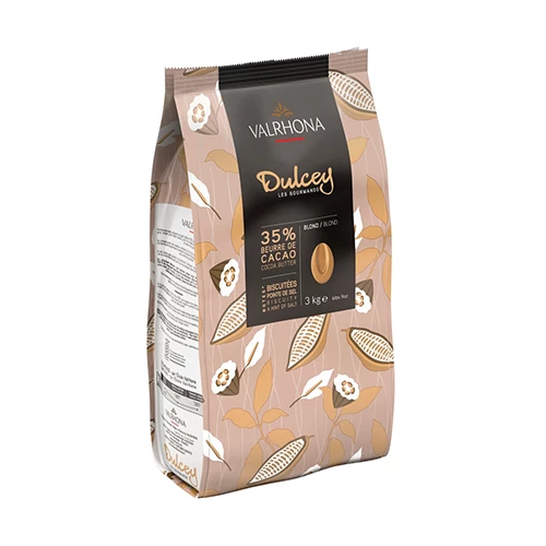 Valrhona Dulcey 35% White Couverture Chocolate Feves 3kg 1 Valrhona Dulcey 35% White Couverture Chocolate Feves 3kg