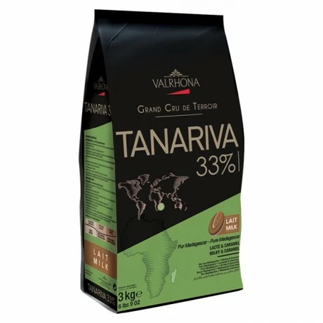 Valrhona Tanariva 33% Milk Couverture Chocolate Feves 2 Valrhona Tanariva 33% Milk Couverture Chocolate Feves - Image 2